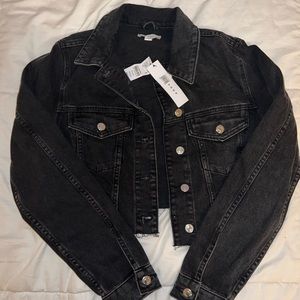 NWT black cropped jean cargo jacket from Topshop / Nordstrom